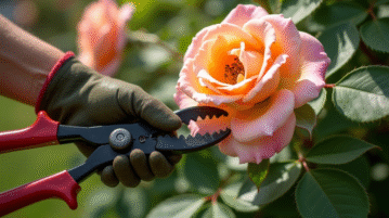 Erreur courante lors de la coupe d un rosier avec gants et sécateurs