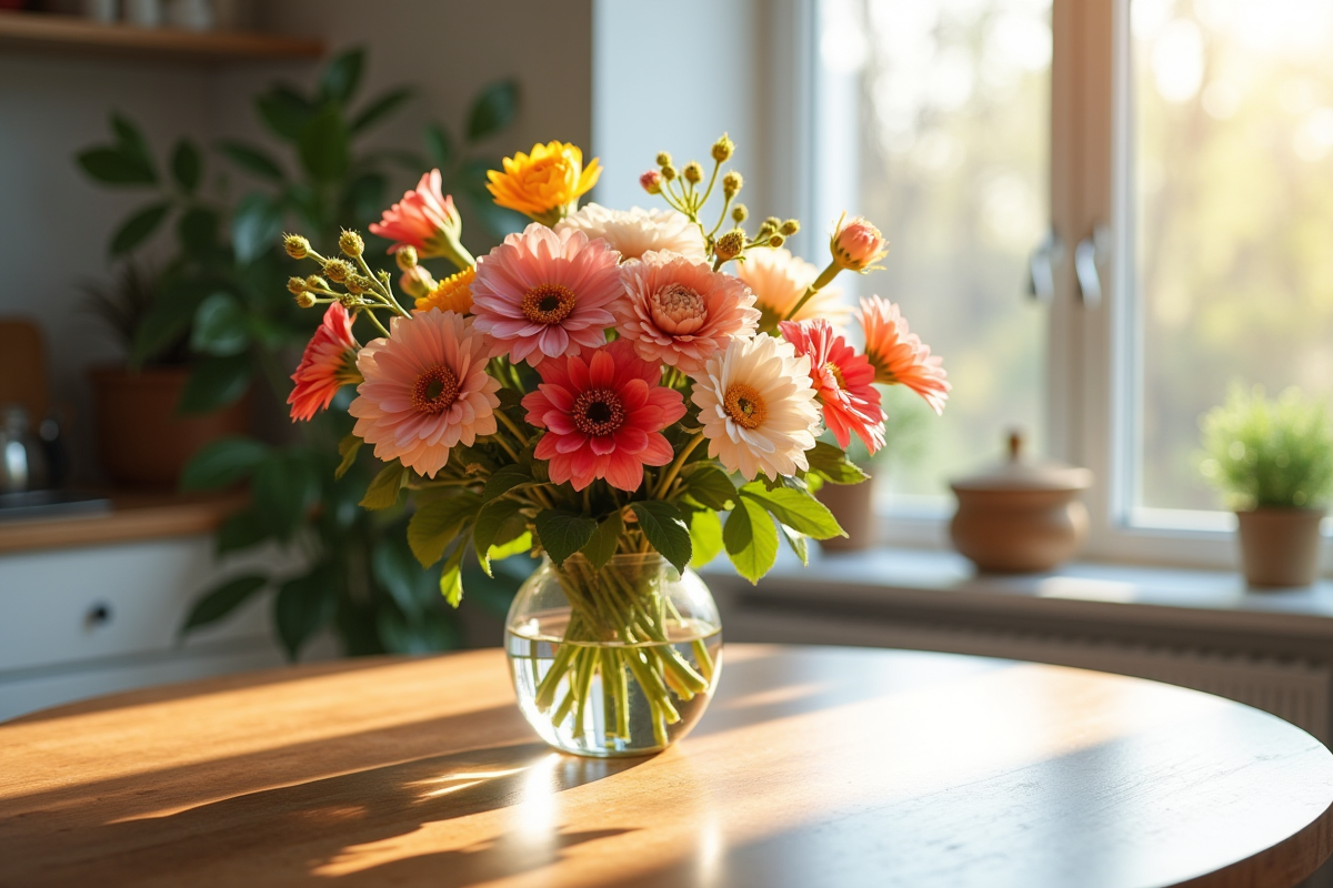 fleurs colorées