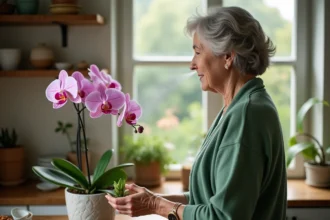 Orchidées en tige sur un fond naturel thaïlandais